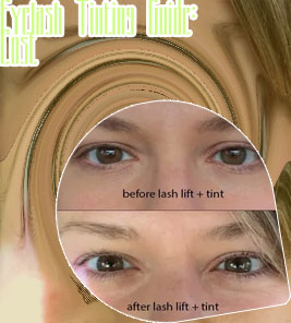 Before after lash tint